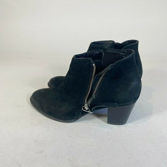 Vionic Womens Upright Sterling Ankle Boots Heels Black Sz 8 Leather Tasseled Zip - Picture 2 of 10